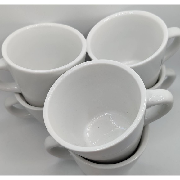 Set of 6 Porcelana Pure White Diner Coffee Tea Cups Mugs - Picture 3 of 7